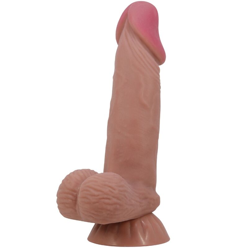 PRETTY LOVE - REALISTIC SLIDING SKIN SERIES DILDO WITH SLIDING SUCTION CUP IN BROWN LEATHER 19.4 CM