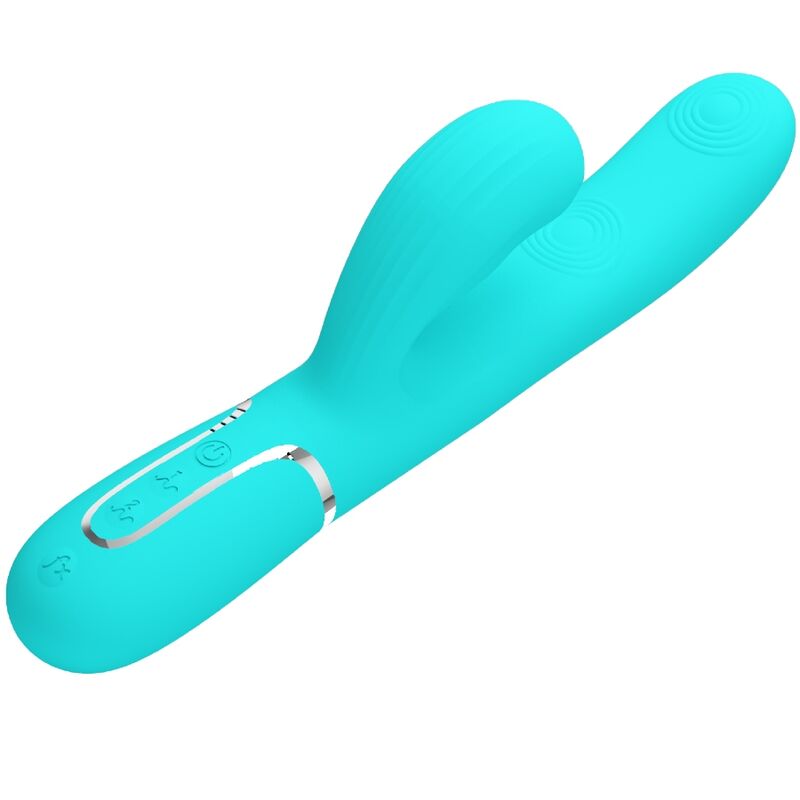 PRETTY LOVE - PERLITA VIBRATEUR POINT G MULTIFONCTIONNEL 3 EN 1, VERT AQUA