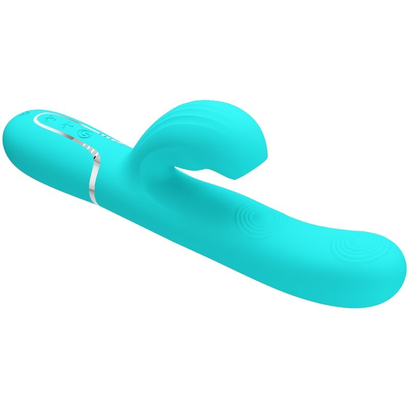 PRETTY LOVE - PERLITA VIBRATEUR POINT G MULTIFONCTIONNEL 3 EN 1, VERT AQUA