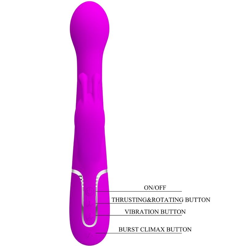 PRETTY LOVE - DEJON RABBIT 3-IN-1 MULTIFUNCTIONAL VIBRATOR (PURPLE)