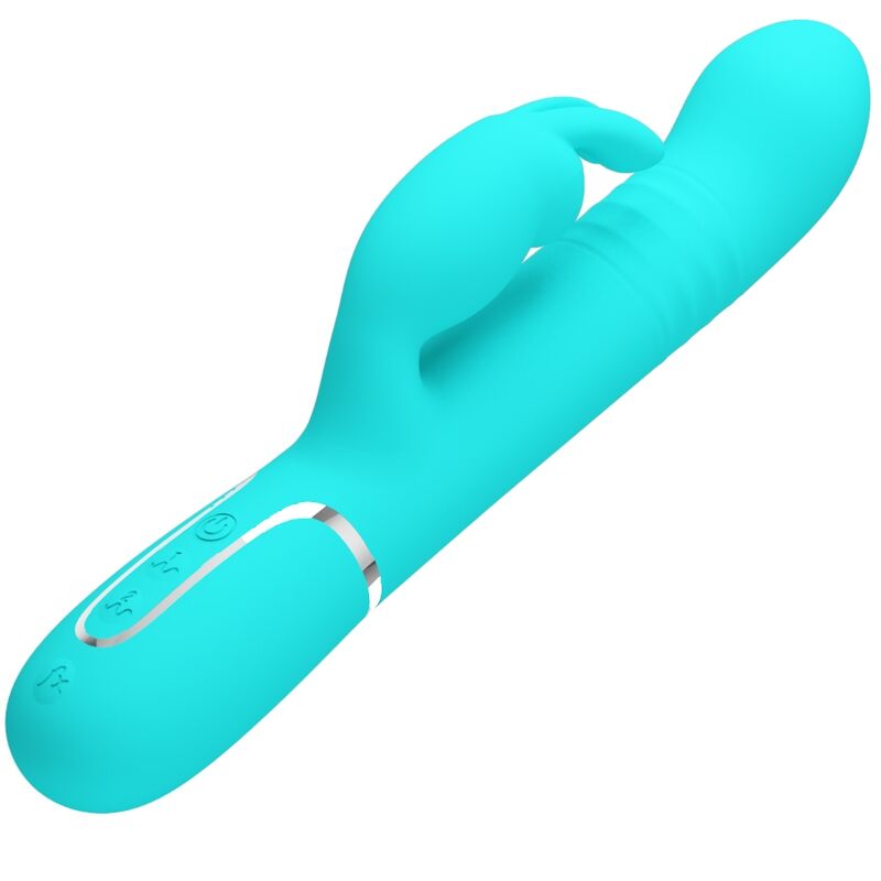 JOLI AMOUR - VIBRATEUR LAPIN COALE PERLES VERT AQUA