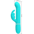 JOLI AMOUR - VIBRATEUR LAPIN COALE PERLES VERT AQUA