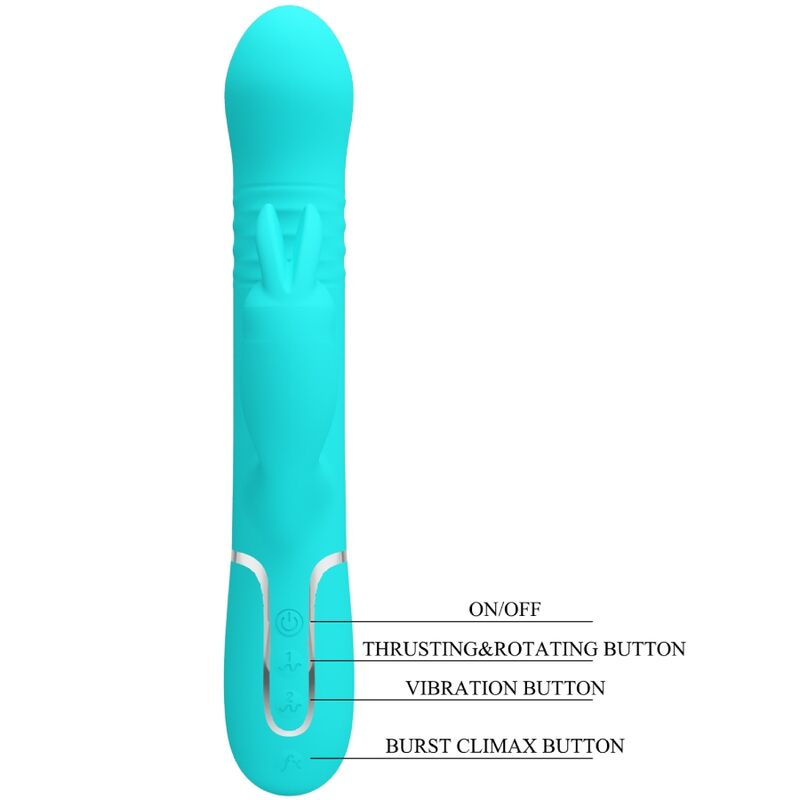 JOLI AMOUR - VIBRATEUR LAPIN COALE PERLES VERT AQUA
