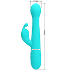 PRETTY LOVE - DEJON RABBIT 3-IN-1 MULTIFUNCTIONAL VIBRATOR, AQUA GREEN