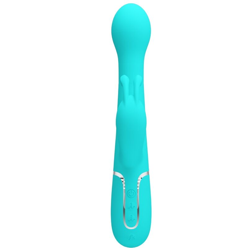 PRETTY LOVE - DEJON RABBIT 3-IN-1 MULTIFUNCTIONAL VIBRATOR, AQUA GREEN