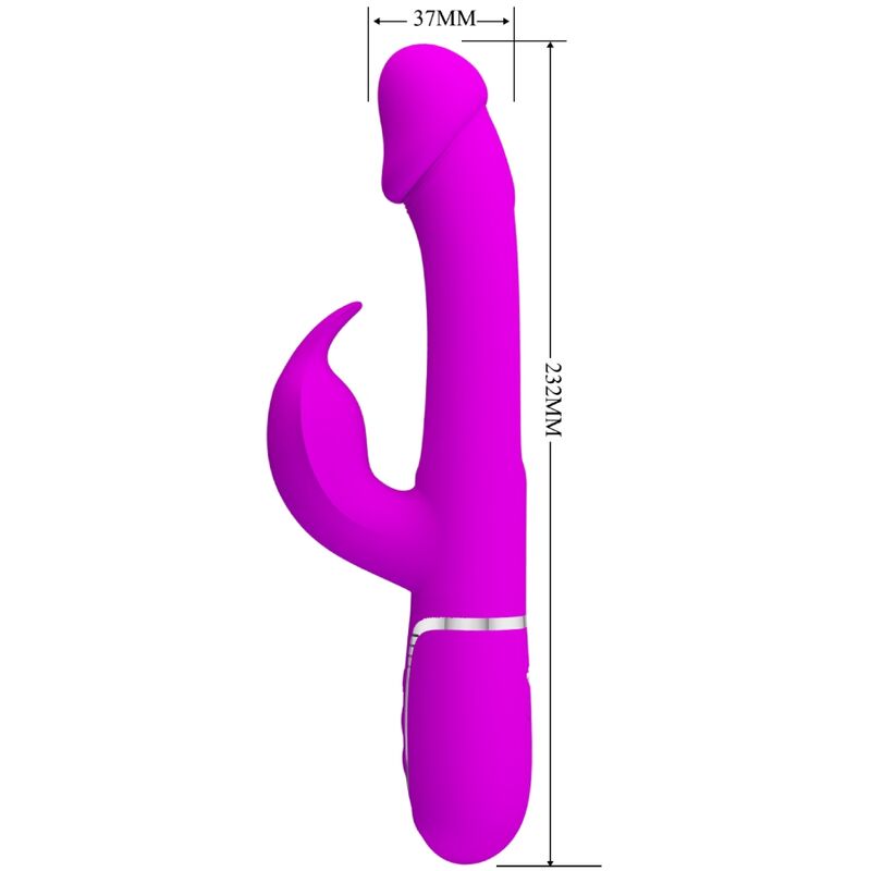 PRETTY LOVE - DEJON RABBIT 3-IN-1 MULTIFUNCTIONAL VIBRATOR, FUCHSIA