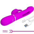 PRETTY LOVE - DEJON RABBIT 3-IN-1 MULTIFUNCTIONAL VIBRATOR, FUCHSIA