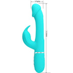 PRETTY LOVE - DEJON RABBIT 3-IN-1 MULTIFUNCTIONAL VIBRATOR, AQUA GREEN