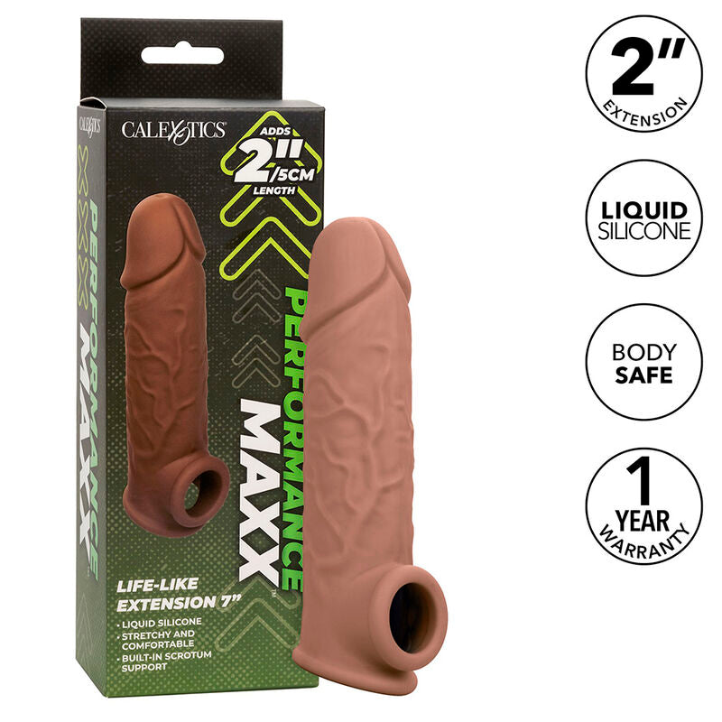 CALEXOTICS - PERFORMANCE MAXX EXTENSIONS RÉALISTES 7 PEAU MARRON