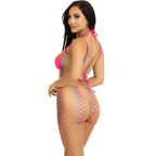 LEG AVENUE - MULTICOLOR MESH TOP AND PANTS SET