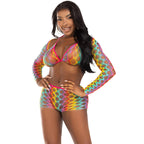 LEG AVENUE - MULTICOLOR THREE-PIECE SET