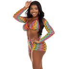 LEG AVENUE - MULTICOLOR THREE-PIECE SET