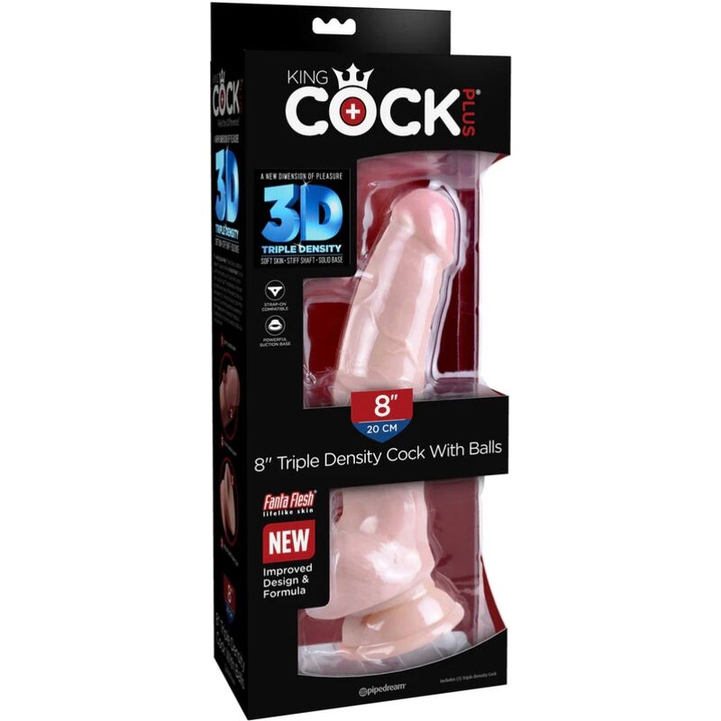 KING COCK - TRIPLE DENSIT DILDO 18.4 CM