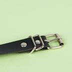 SUBBLIME - CINTURA CON CATENA IN PELLE NERA TAGLIA UNICA