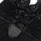 SUBBLIME - BABYDOLL WITH ADJUSTABLE STRAPS IN BLACK LACE S/M