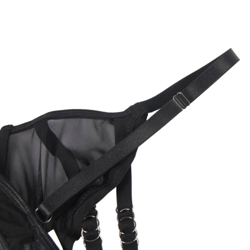 SUBBLIME - TWO-PIECE SET OF SHEER BRA AND STRIPES S/M