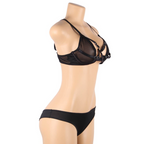 SUBBLIME - TWO-PIECE SET OF SHEER BRA AND STRIPES S/M