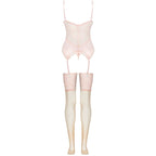 LIVCO CORSETTI FASHION - ENSEMBLE CORSET + CULOTTE + BAS PERSINNE PEACH