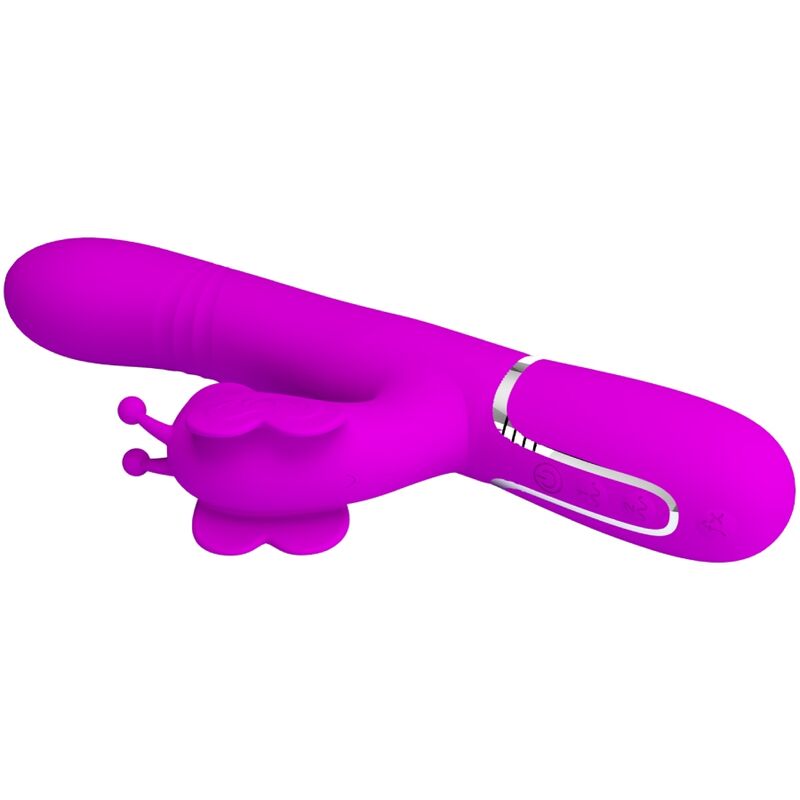 PRETTY LOVE - 4-IN-1 MULTIFUNCTIONAL RABBIT VIBRATOR, FUCHSIA BUTTERFLY