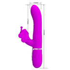 PRETTY LOVE - 4-IN-1 MULTIFUNCTIONAL RABBIT VIBRATOR, FUCHSIA BUTTERFLY