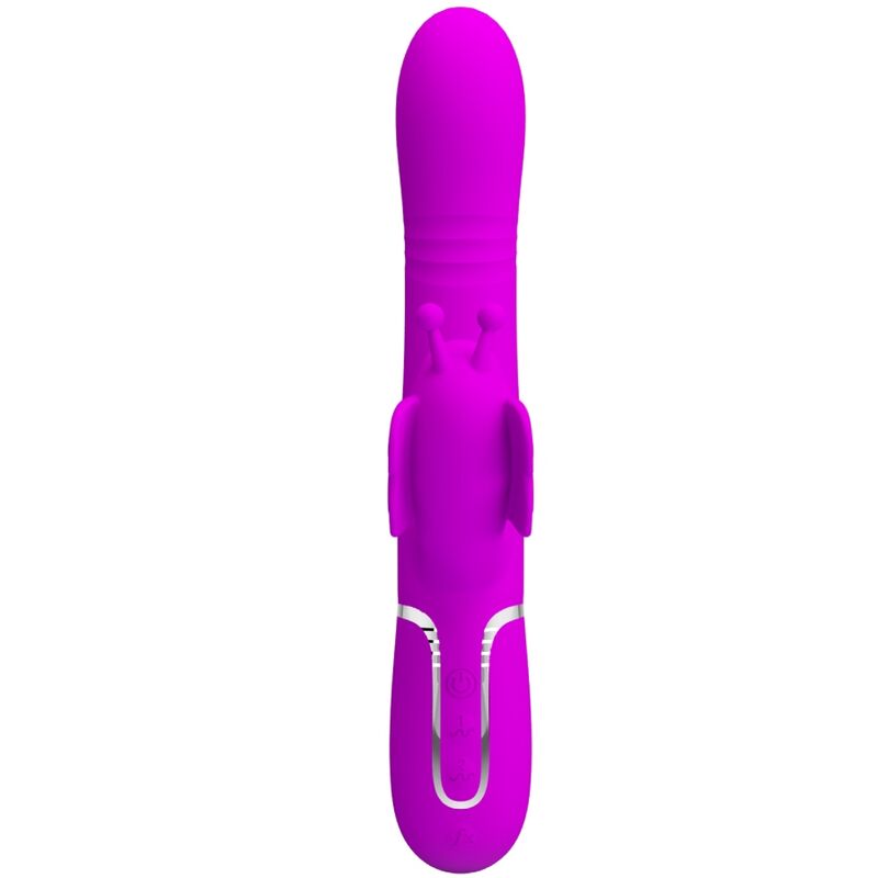 PRETTY LOVE - 4-IN-1 MULTIFUNCTIONAL RABBIT VIBRATOR, FUCHSIA BUTTERFLY