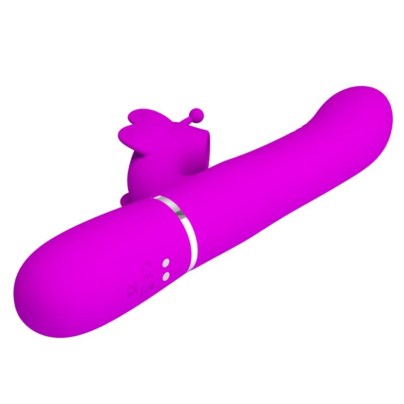 PRETTY LOVE - 4-IN-1 MULTIFUNCTIONAL RABBIT VIBRATOR, FUCHSIA BUTTERFLY