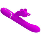 PRETTY LOVE - 4-IN-1 MULTIFUNCTIONAL RABBIT VIBRATOR, FUCHSIA BUTTERFLY