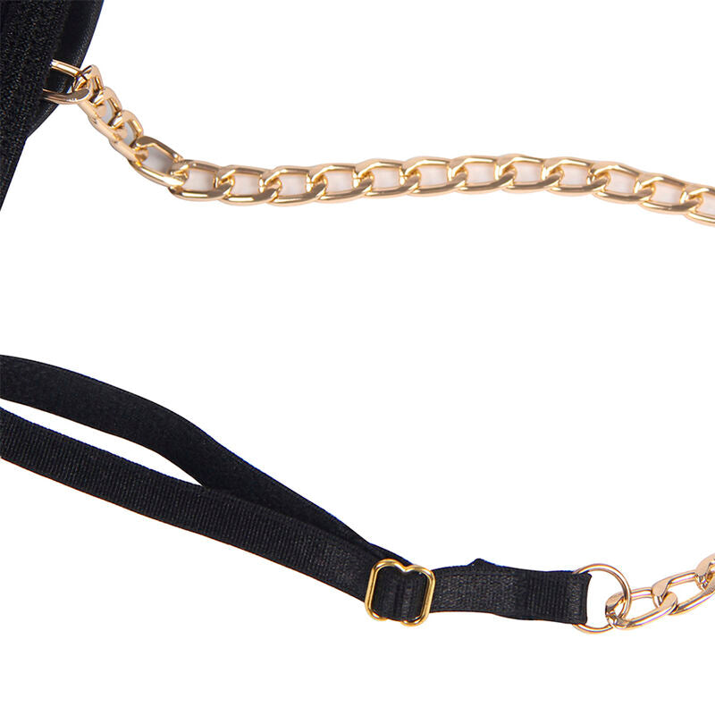 SUBBLIME - BLACK CHAIN ​​STRAPS BODYSUIT S/M