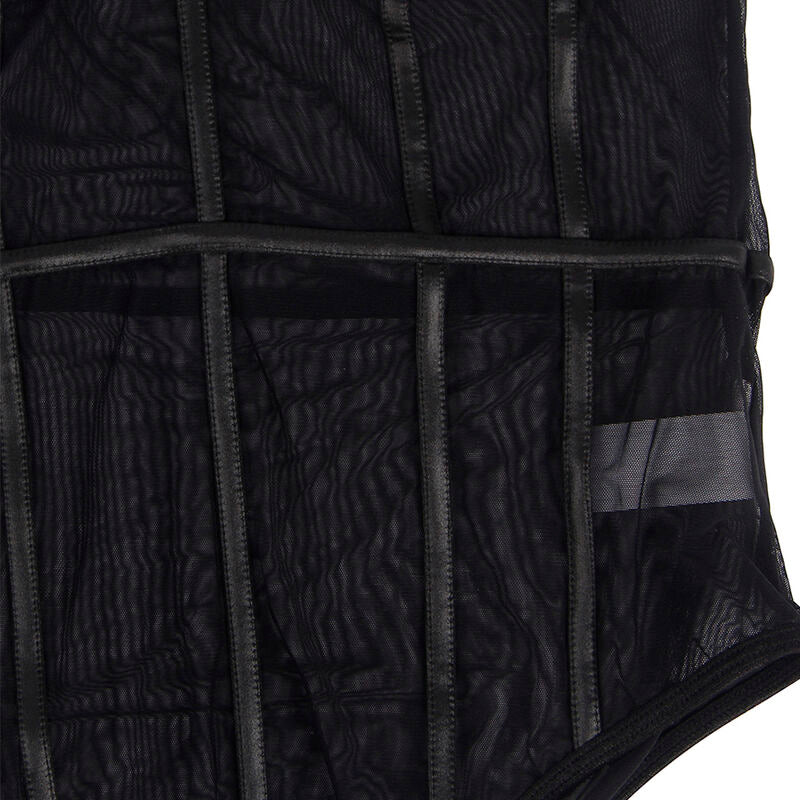 SUBBLIME - BLACK CHAIN ​​STRAPS BODYSUIT S/M