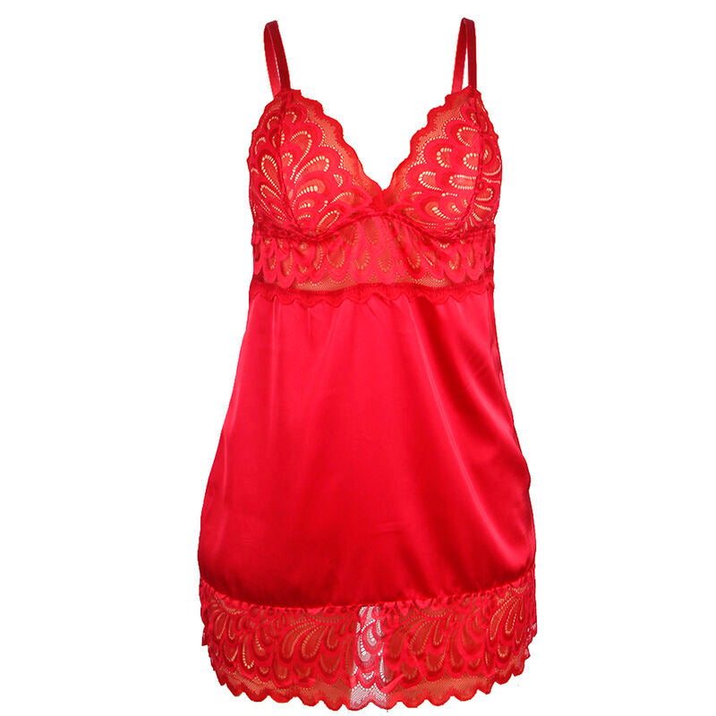 SUBBLIME - BABYDOLL IN SATIN WITH RED LACE S/M