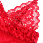 SUBBLIME - BABYDOLL IN SATIN WITH RED LACE S/M