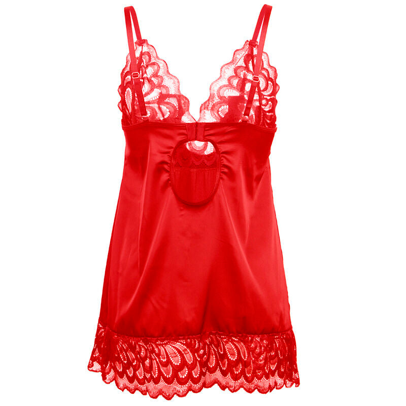 SUBBLIME - BABYDOLL IN SATIN WITH RED LACE S/M