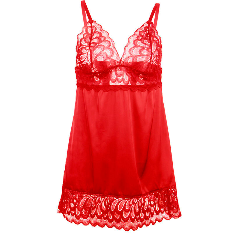 SUBBLIME - BABYDOLL IN SATIN WITH RED LACE S/M