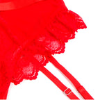 SUBBLIME - ORSACCHIOTTO CON GIARRETTIERA CON DETTAGLIO IN PIZZO E STRISCE ROSSO S/M