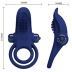 JOLIE AMOUR - BRONSON DOUBLE BAGUE À VIBRATION BLEUE