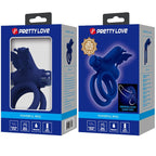 JRETTY LOVE - JAMELE DOUBLE ANNEAU AVEC VIBRATION ET STIMULATEUR PAPILLON BLEU