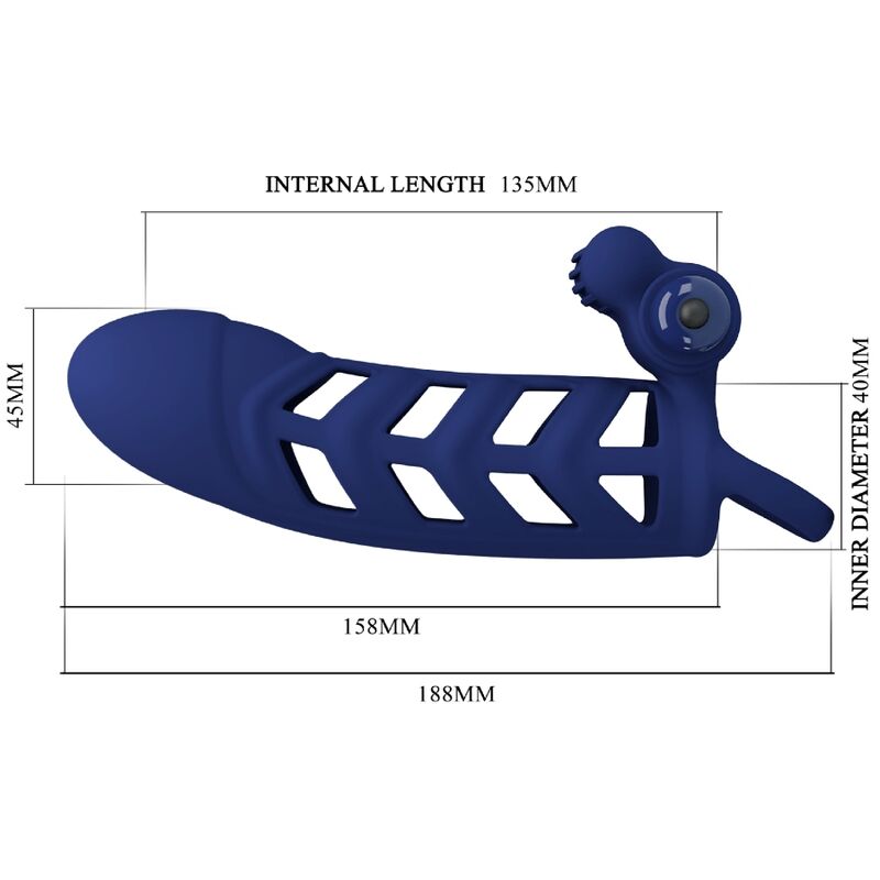 PRETTY LOVE - ALTAF VIBRATING RING WITH BLUE SILICONE SHEATH