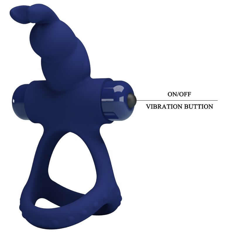PRETTY LOVE - LUCHITO ANNEAU VIBRANT DOUBLE LAPIN BLEU