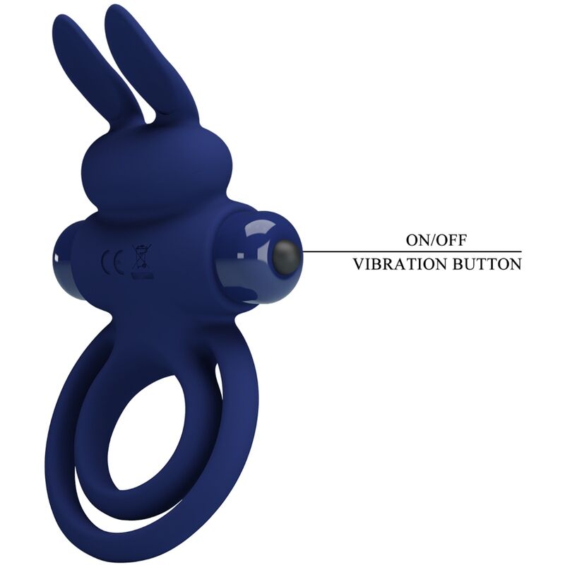 PRETTY LOVE - DAREY DOUBLE VIBRATING RING BLUE RABBIT