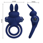 PRETTY LOVE - DAREY DOUBLE VIBRATING RING BLUE RABBIT