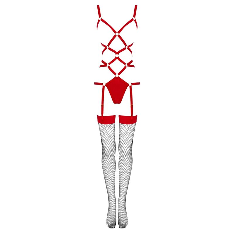 LIVCO CORSETTI FASHION - THIARA LC 20213 BODY + BAS ENSEMBLE ROUGE S/M