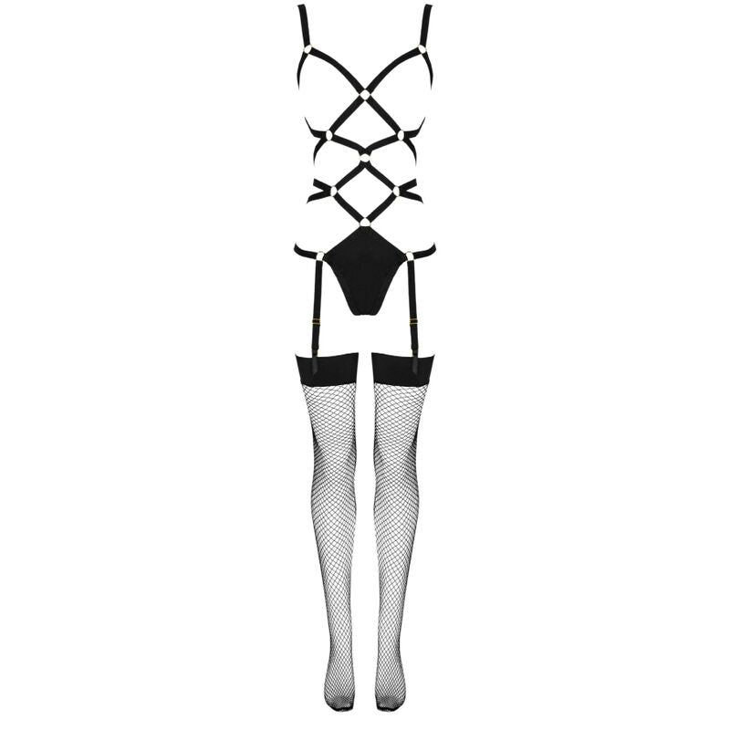 LIVCO CORSETTI FASHION - THIARA LC 20213 ENSEMBLE BODY + BAS NOIR S/M