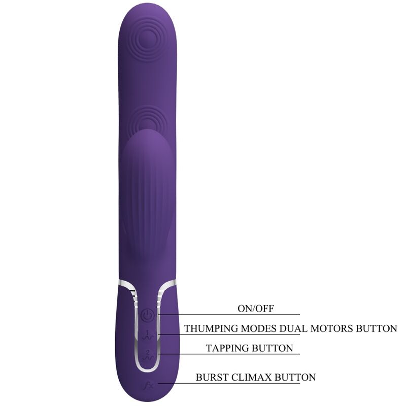 PRETTY LOVE - PERLITA VIBRATEUR POINT G MULTIFONCTIONNEL 3 EN 1 VIOLET