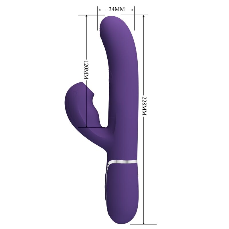 PRETTY LOVE - PERLITA VIBRATEUR POINT G MULTIFONCTIONNEL 3 EN 1 VIOLET
