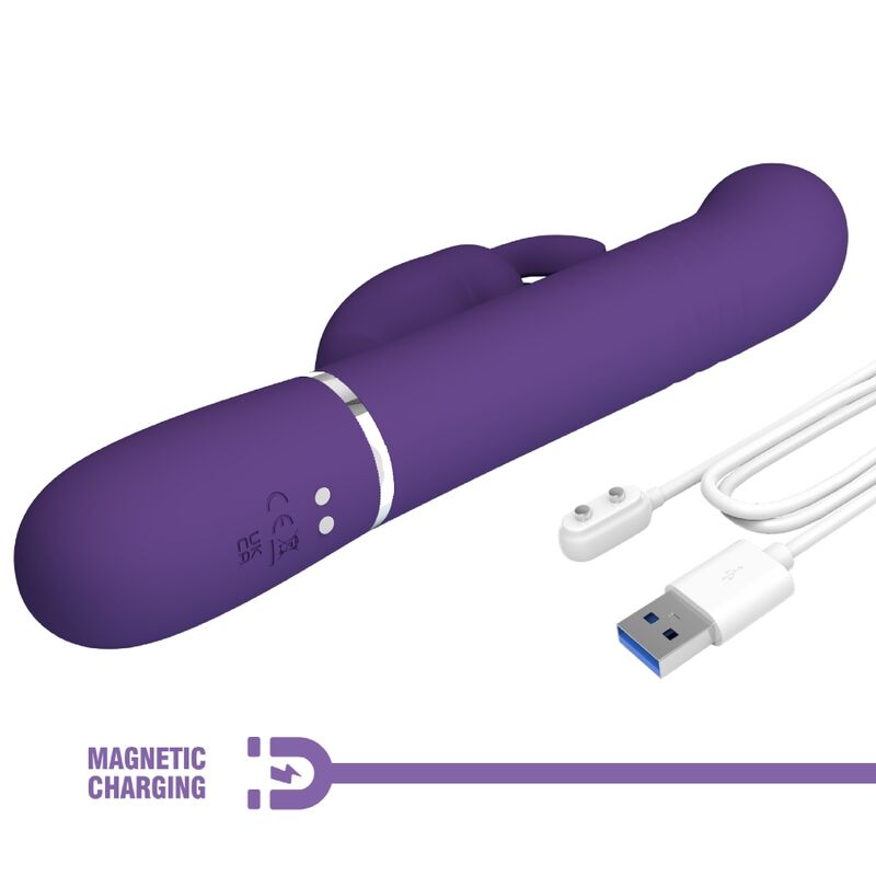PRETTY LOVE - VIBRATEUR LAPIN AU CHARBON VIOLET 4 EN 1