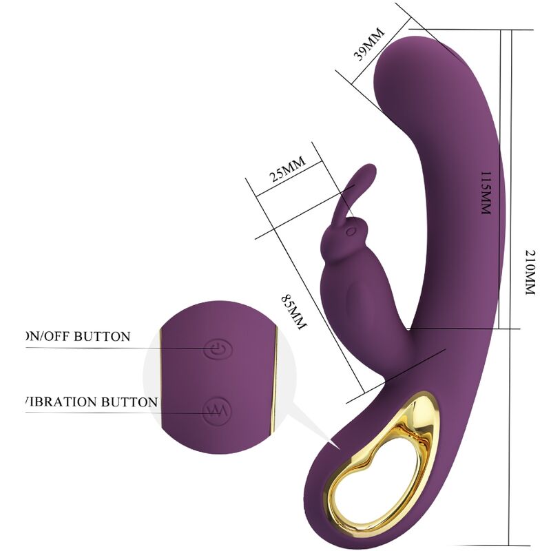 PRETTY LOVE - VIBRATEUR ET STIMULATEUR DE POINT G LIAM PURPLE RABBIT