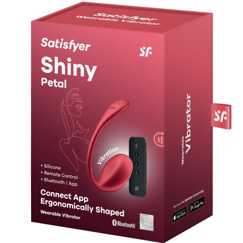 SATISFYER - SHINY PETAL STIMULATOR WITH REMOTE CONTROL G-POINT RED FREE APP
