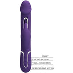 PRETTY LOVE - KAMPAS RABBIT VIBRATEUR MULTIFONCTIONNEL 3 EN 1 AVEC LANGUE VIOLETTE