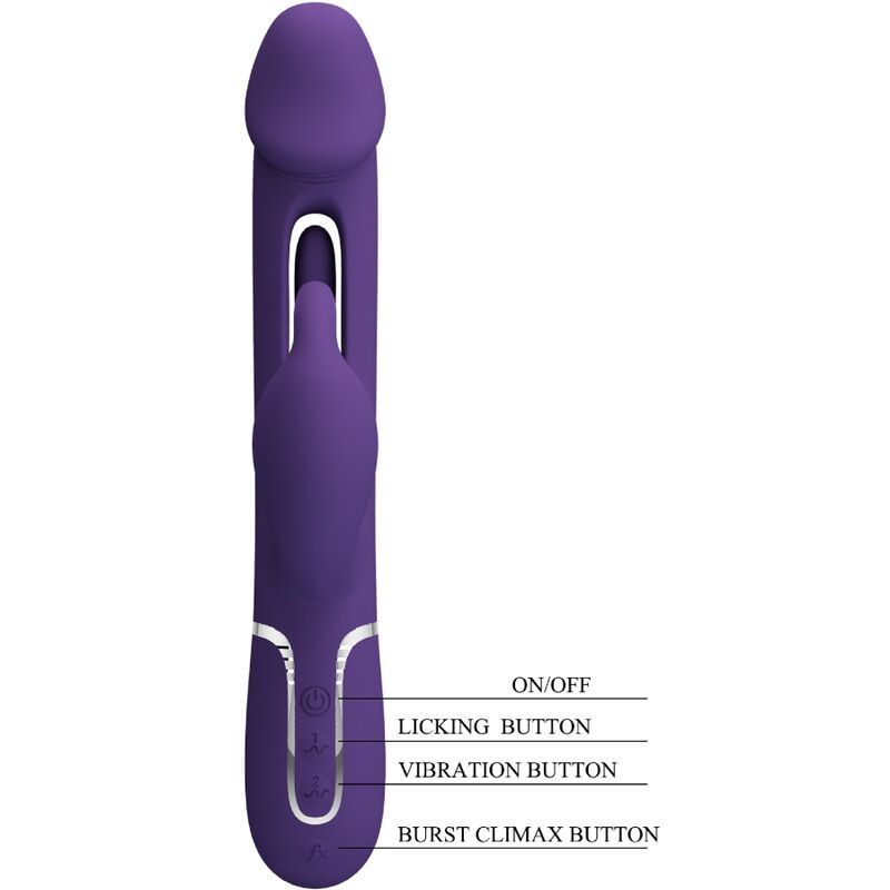 PRETTY LOVE - KAMPAS RABBIT VIBRATEUR MULTIFONCTIONNEL 3 EN 1 AVEC LANGUE VIOLETTE