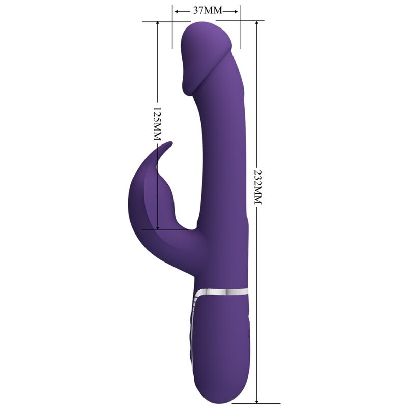 PRETTY LOVE - KAMPAS RABBIT VIBRATEUR MULTIFONCTIONNEL 3 EN 1 AVEC LANGUE VIOLETTE